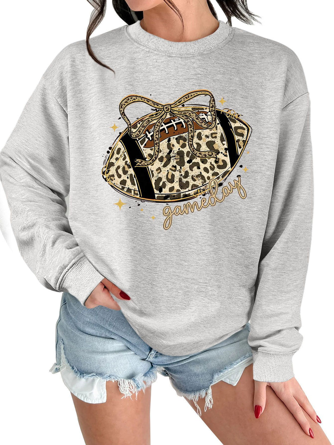 Dame sweatshirt med spennende sportsmotiv og avslappet snitt Skjora