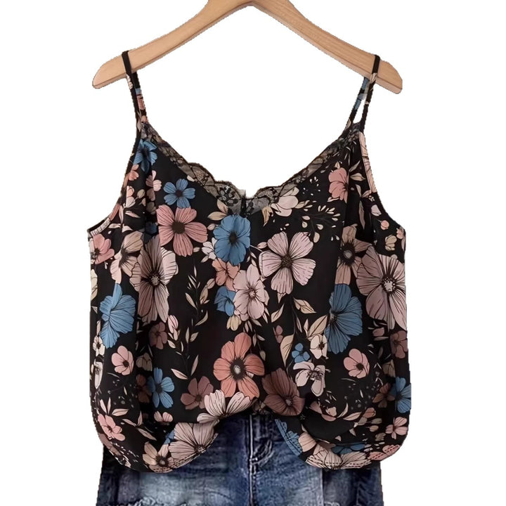 Dame bluse skjorte med blomstret design Skjora