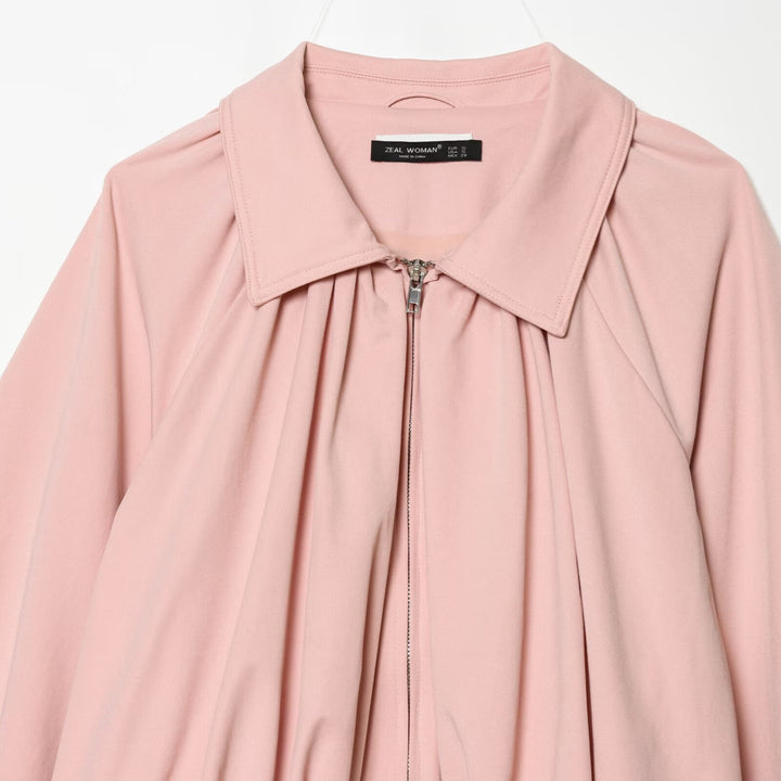 Dame modisk Blousonjakke med voluminøse ermer og glidelås Skjora
