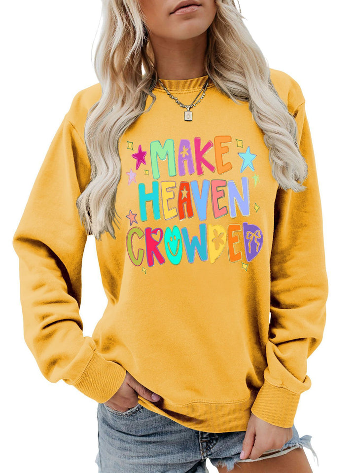 Dame sweatshirt med fargerik design og leken tekst Skjora