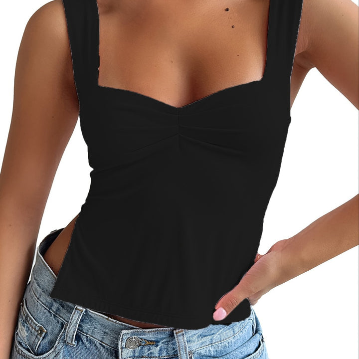 Dame Crop-Top med firkantet utringning Skjora