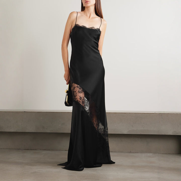 Damer Elegant kveldsdrakt med raffinert blondedetalj Skjora