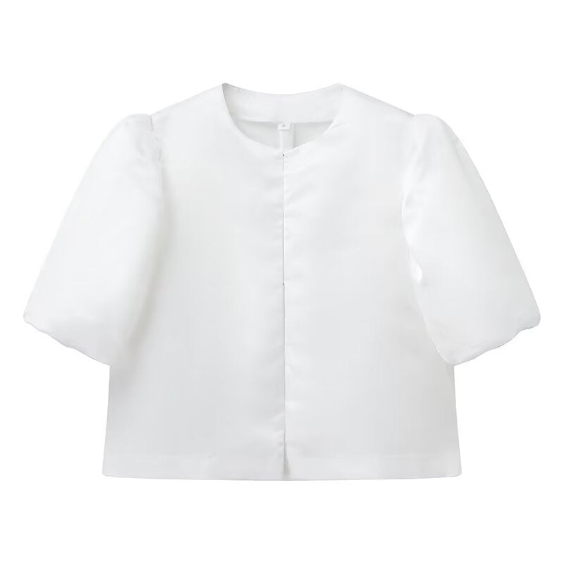 Damer elegant jakke med pufferm og kort snitt Skjora