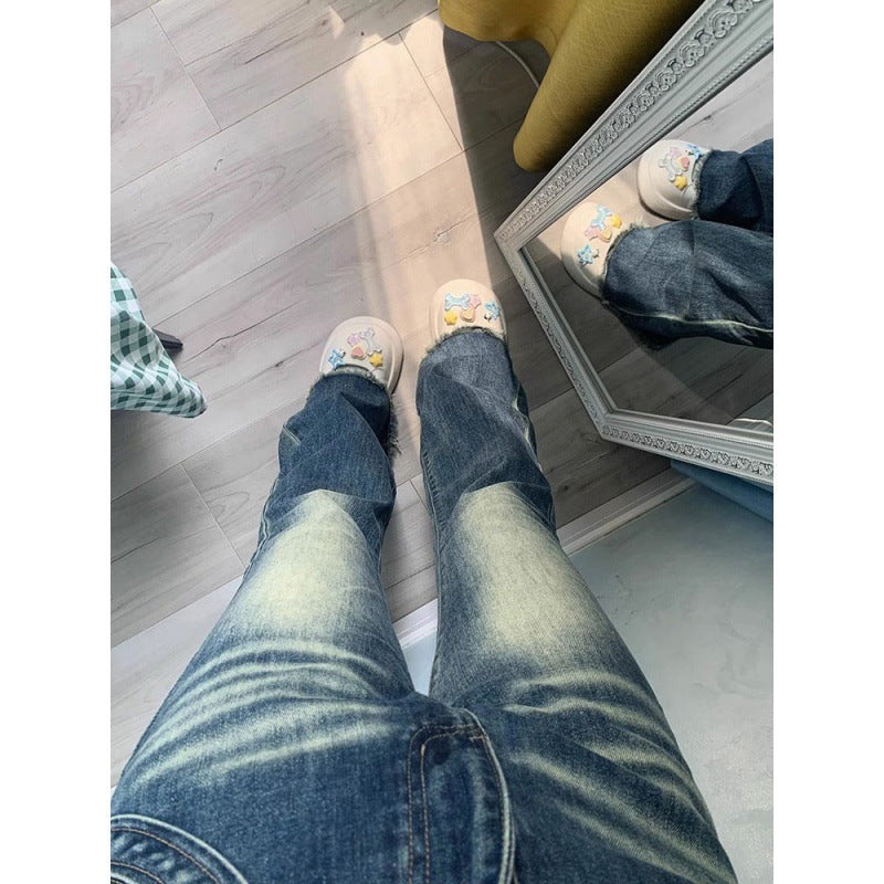 Dame Høy Midje Bredbente Jeans Skjora