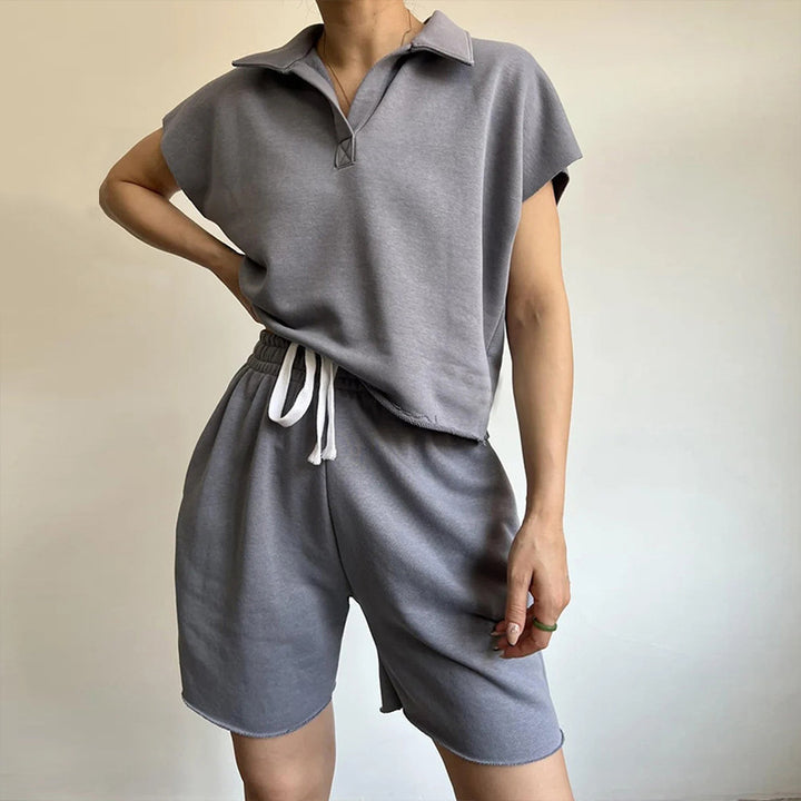 Damer casual polo skjorte og shorts sett Skjora