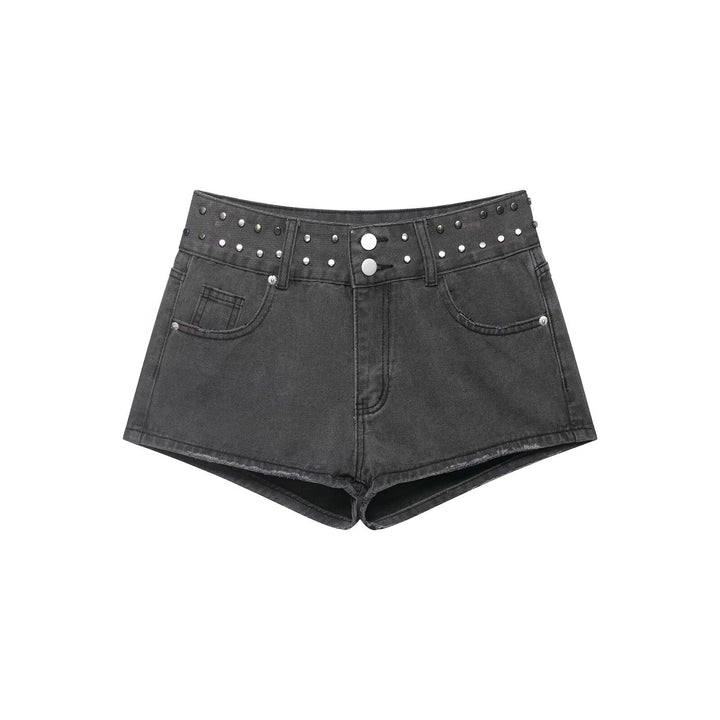 Damer stilige shorts med metalliske detaljer og høy midje Skjora
