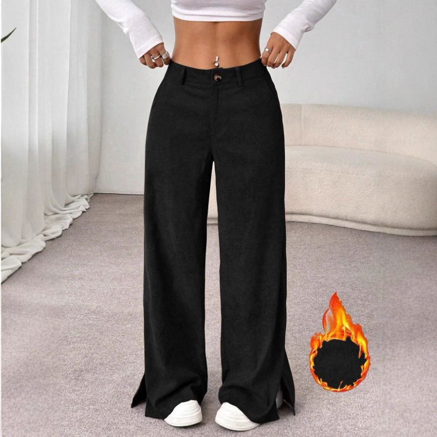 Dame Bred High-Waist Bukser Skjora