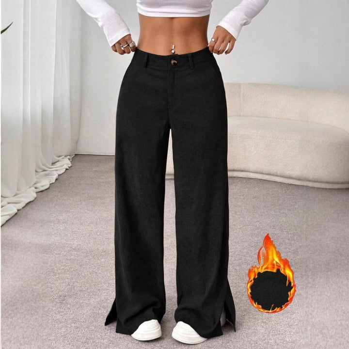 Dame Bred High-Waist Bukser Skjora