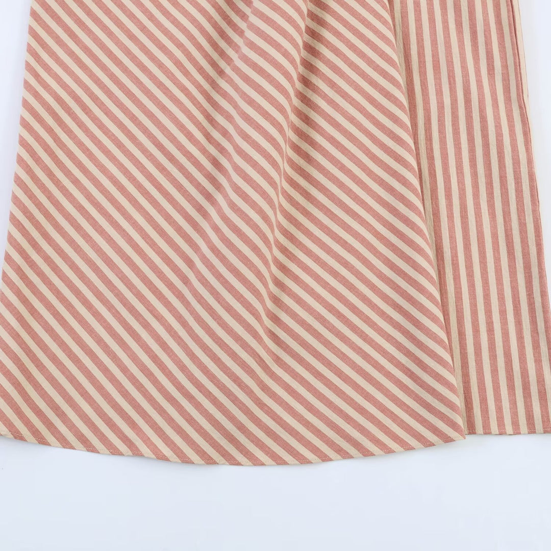 Dame omslagskjørt med diagonalt stripemønster og elegant drapering Skjora