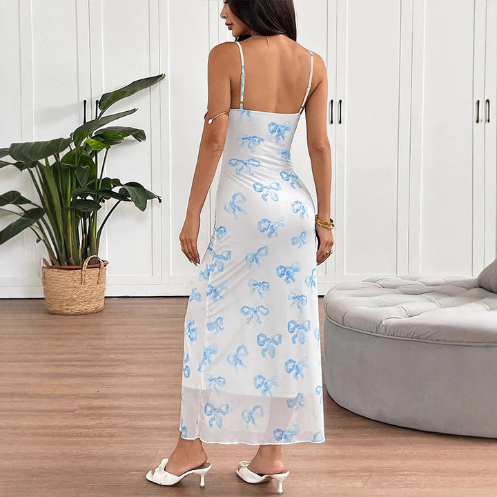 Dame Elegant sommerkjole i minimalistisk stil med fine spaghetti-stropper Skjora