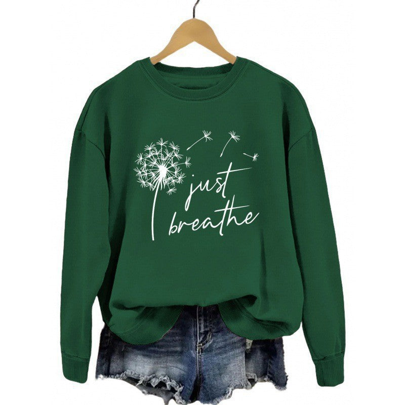 Dame sweatshirt med inspirerende løvetannmotiv Skjora