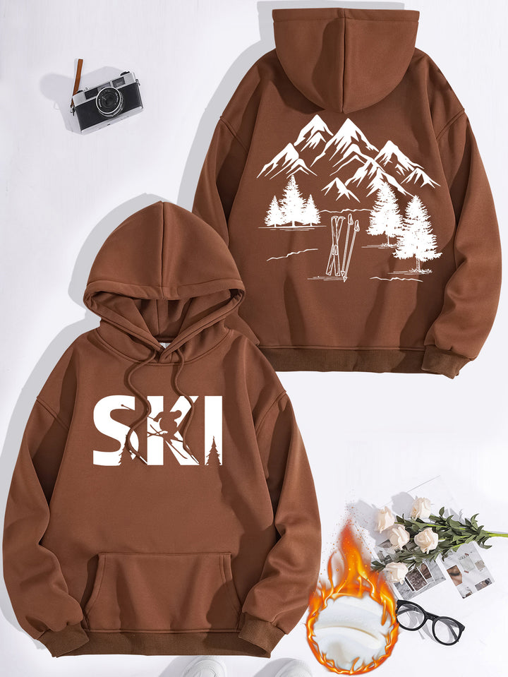 Dame hettegenser med kunstnerisk ski-design og komfortabel passform Skjora