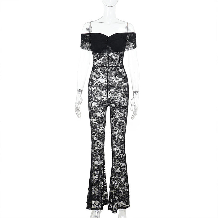 Damer Elegant Spennende Jumpsuit med skulderfri design Skjora