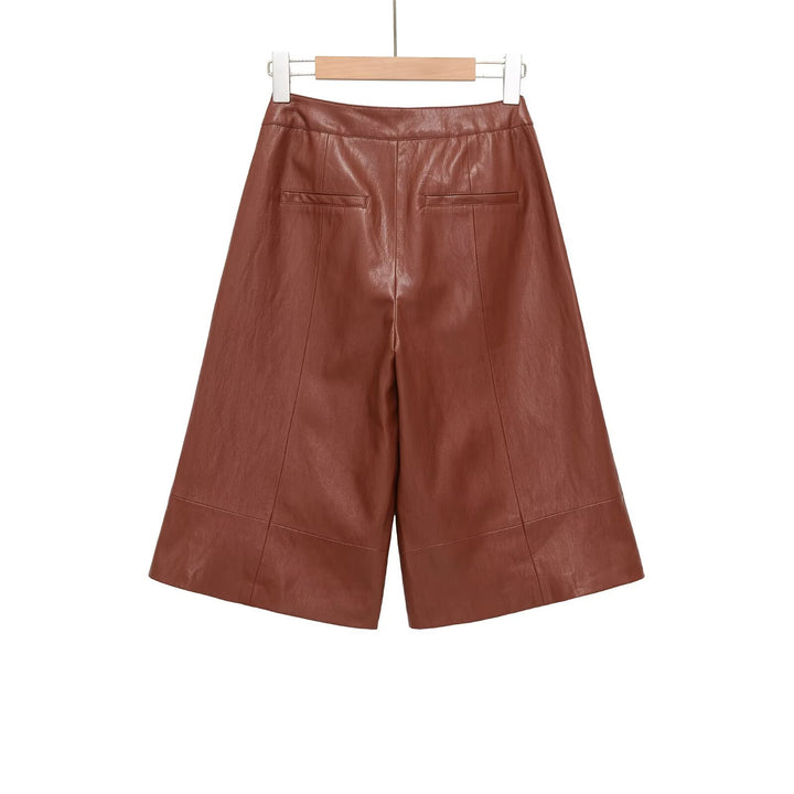 Damer elegante culotte laget av høykvalitets lær med bred passform Skjora