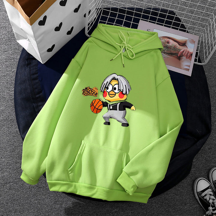 Dame hoodie med kreativ basketballmotiv Skjora