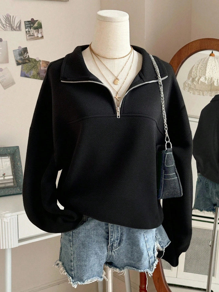 Dame Sweatshirt med høy krage Skjora