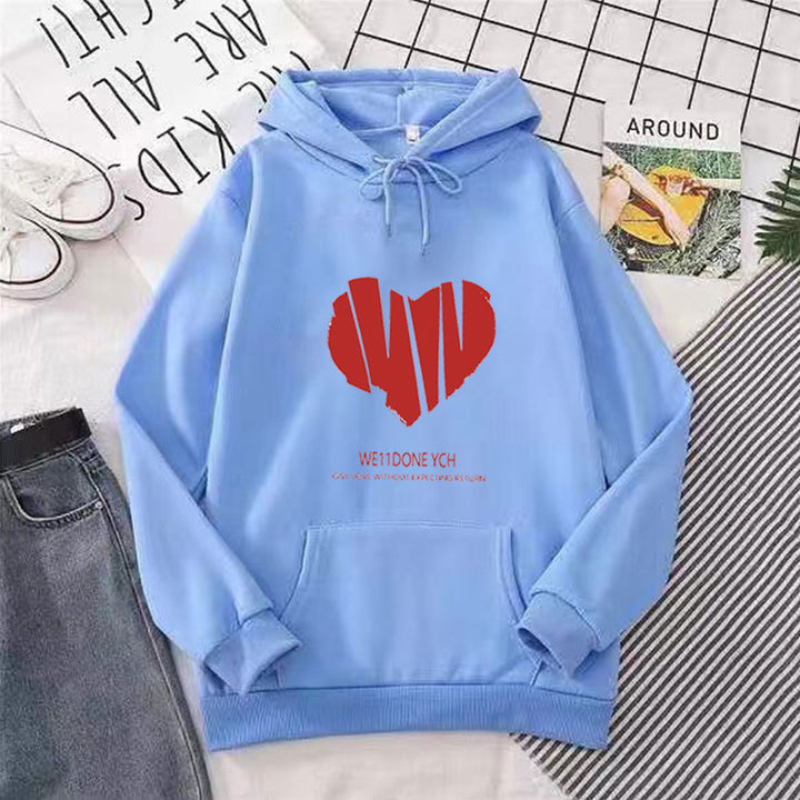 Dame hettegensere med kreativt hjerte design og stilfull tekst Skjora