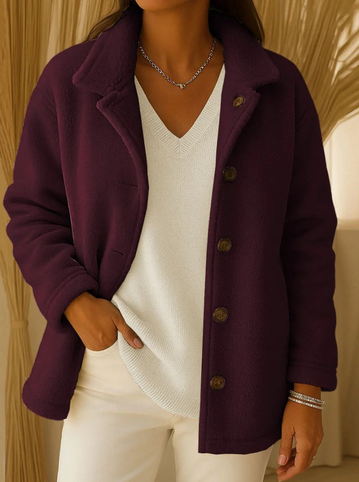 Women Fleece Jacket with Button Details Skjora