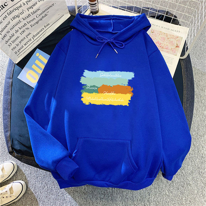 Damer casual hettegenser med kreativt grafisk design Skjora