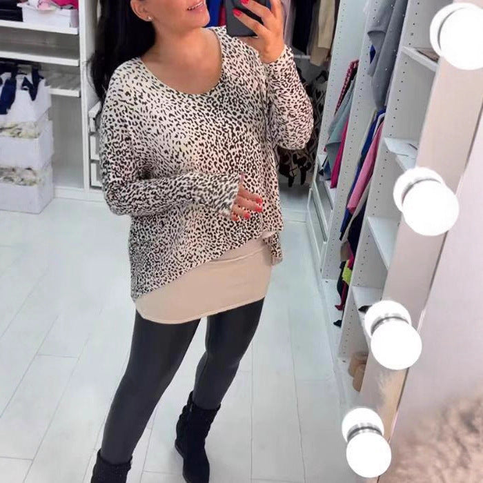 Kvinne casual topp med dyreprint og lett stoff Skjora