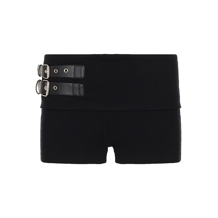 Dame elegante short med dekorative stropper og høy midje Skjora