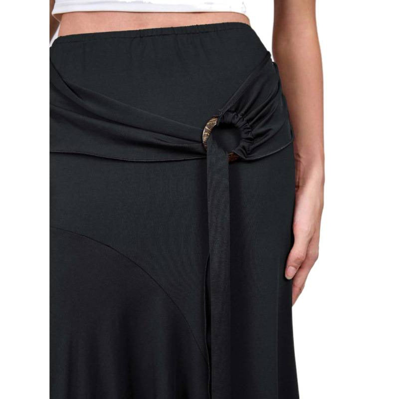 Damer Elegant maxiskjørt med asymmetrisk snitt og praktisk belte Skjora