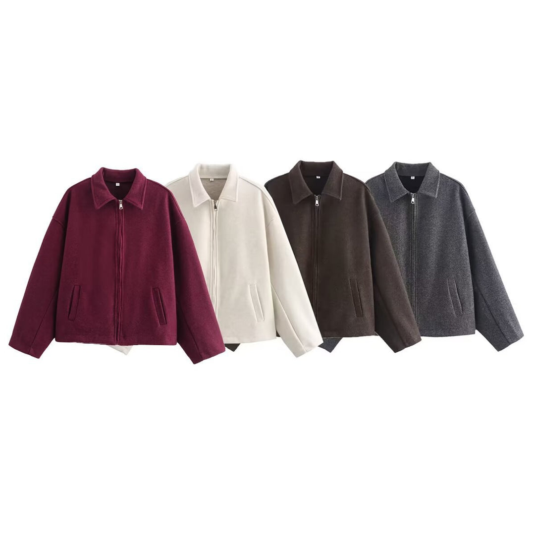 Dame casual oversized jakke laget av mykt materiale Skjora