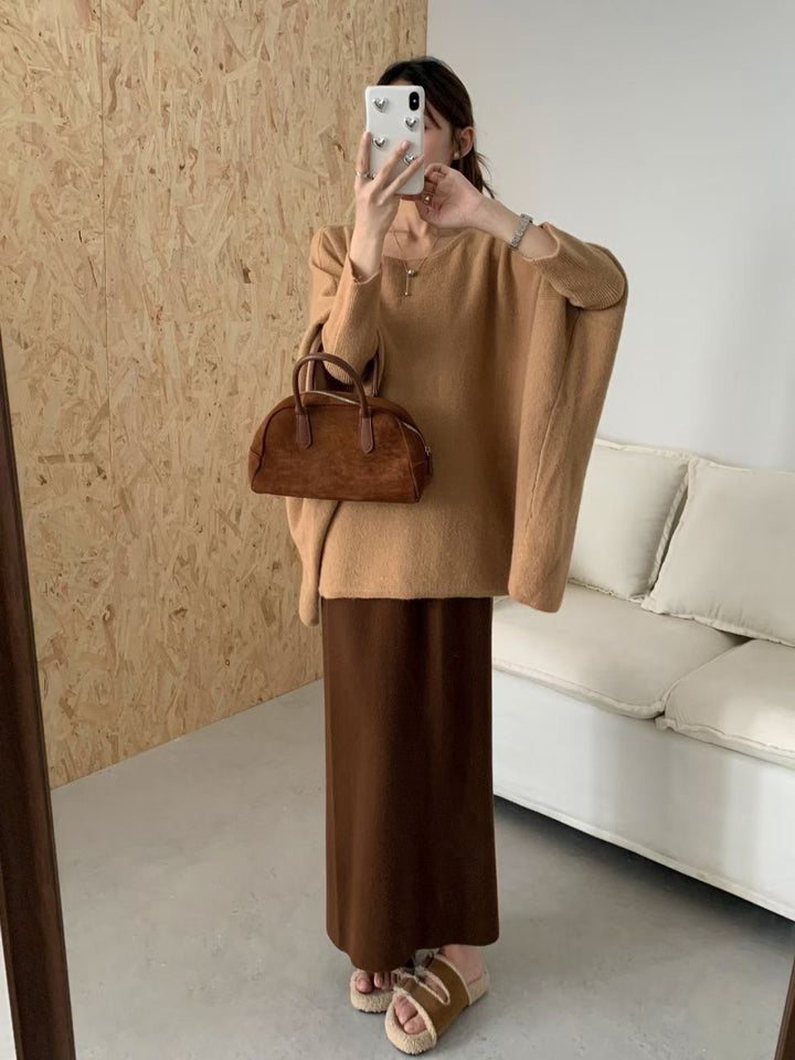 Kvinne oversized genser med stiligt, mykt stoff og avslappet snitt Skjora