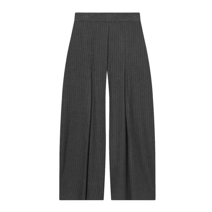 Dame bred dressbukse med moderne stripe mønster og elegant folder Skjora