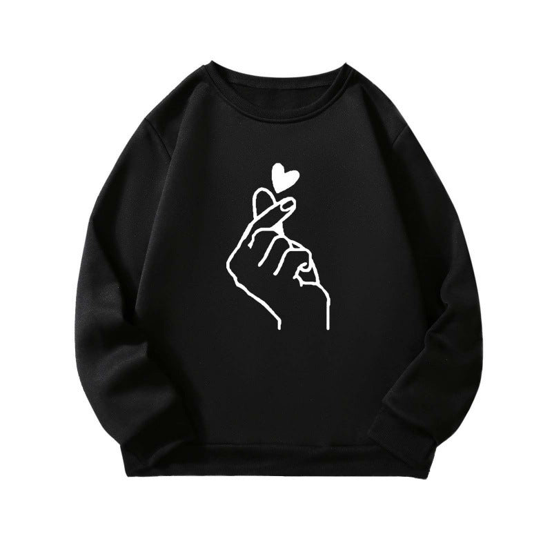 Kvinne sweatshirt med kreativt håndtegnmotiv og myk indre fôr Skjora