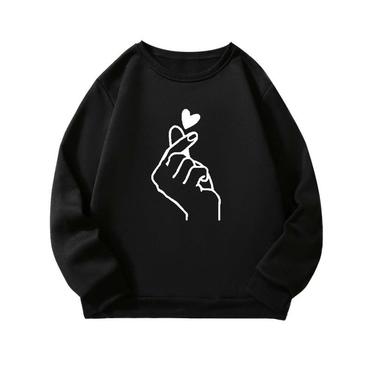 Kvinne sweatshirt med kreativt håndtegnmotiv og myk indre fôr Skjora