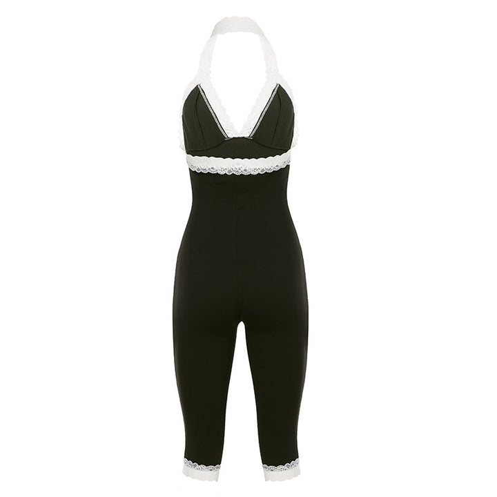 Dame jumpsuit med spissdetaljer og figurformende snitt Skjora