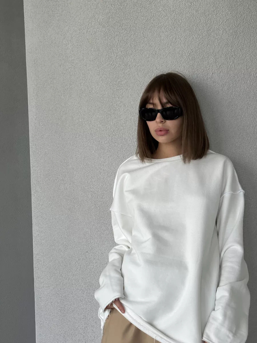 Damer Oversized Sweatshirt med avslappet kutt og brede ermer Skjora