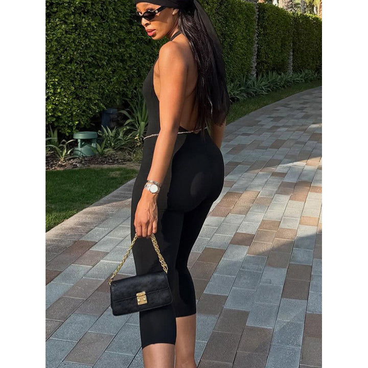 Dame Elegant og figursydd Jumpsuit med høytstående krage Skjora