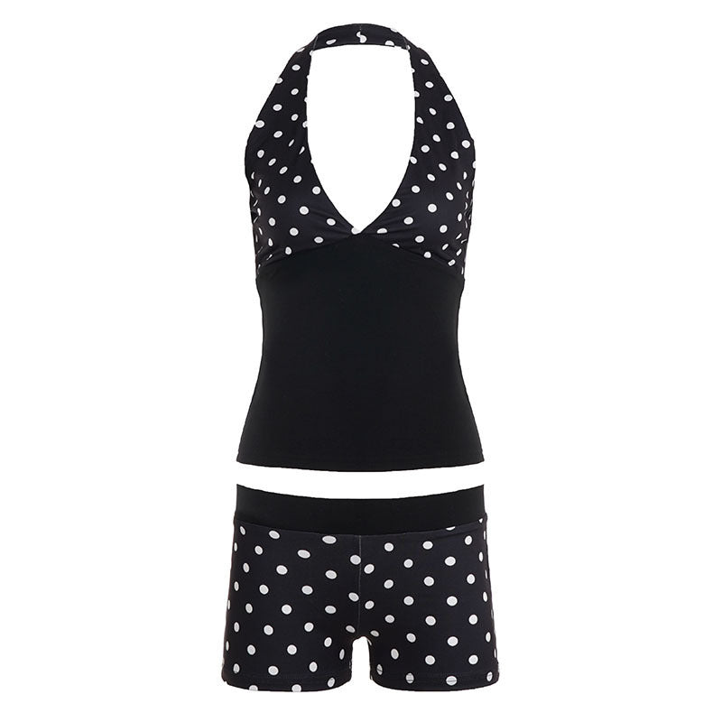 Women's set with top and shorts with polka dots Skjora