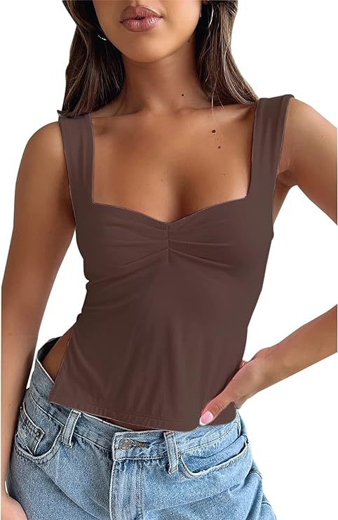 Dame Crop-Top med firkantet utringning Skjora