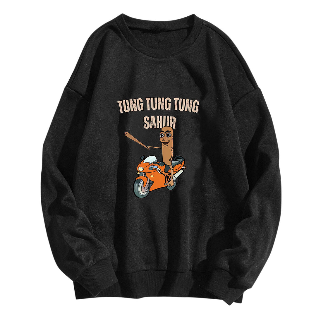 Damer avslappet sweatshirt med morsom grafisk design Skjora