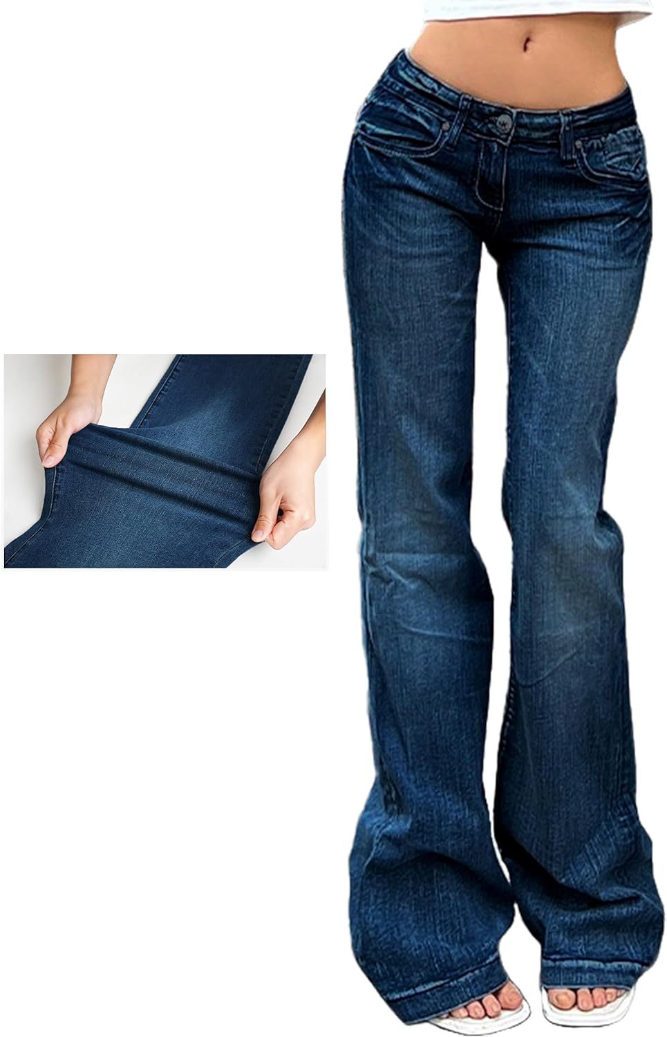 Dame Bootcut-jeans med fleksibel passform og høy midje Skjora