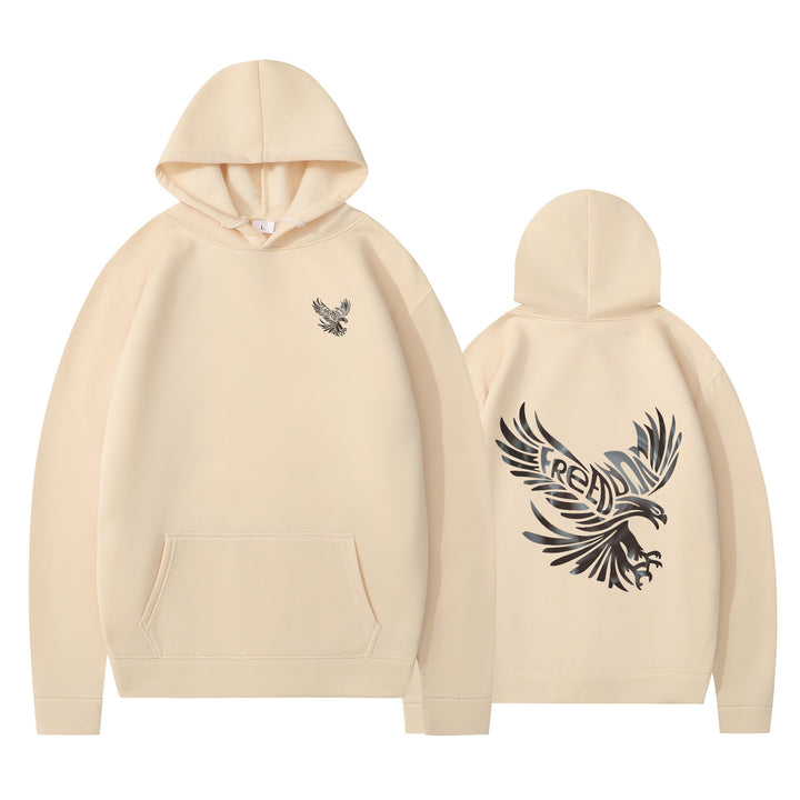 Dame hoodie med ikonisk ørn design og myk innerforet Skjora