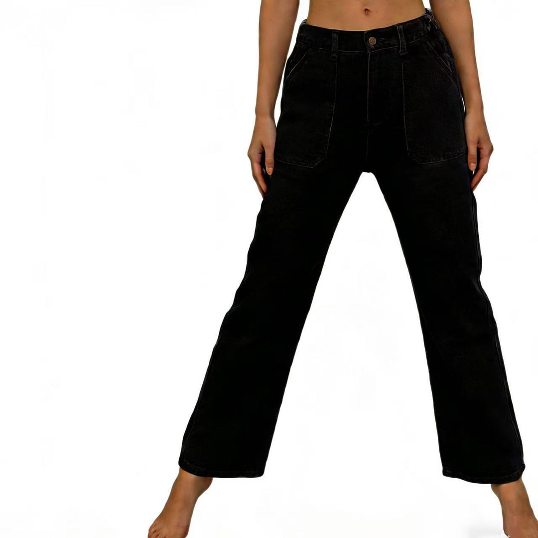 Damer høy midje jeans i vintage stil Skjora
