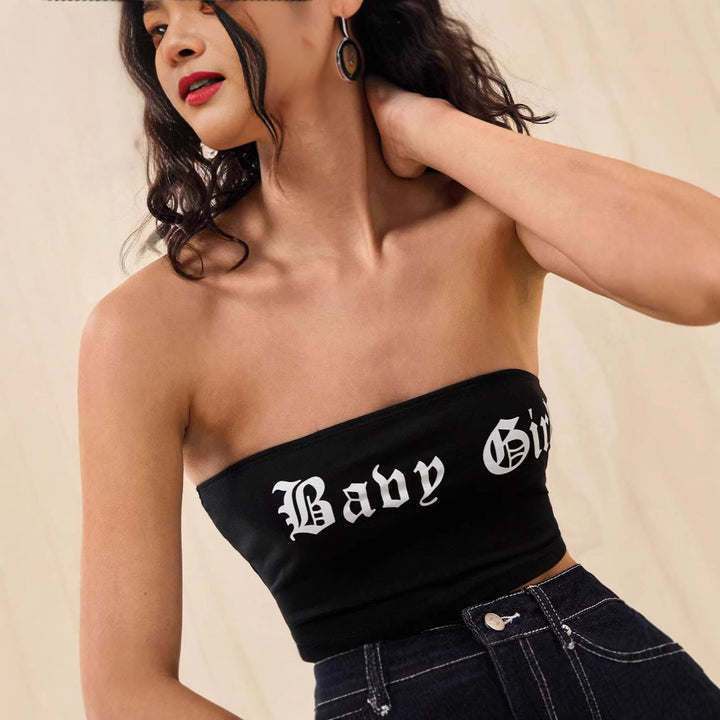Damer Bandeau-top med kreativt trykk Skjora