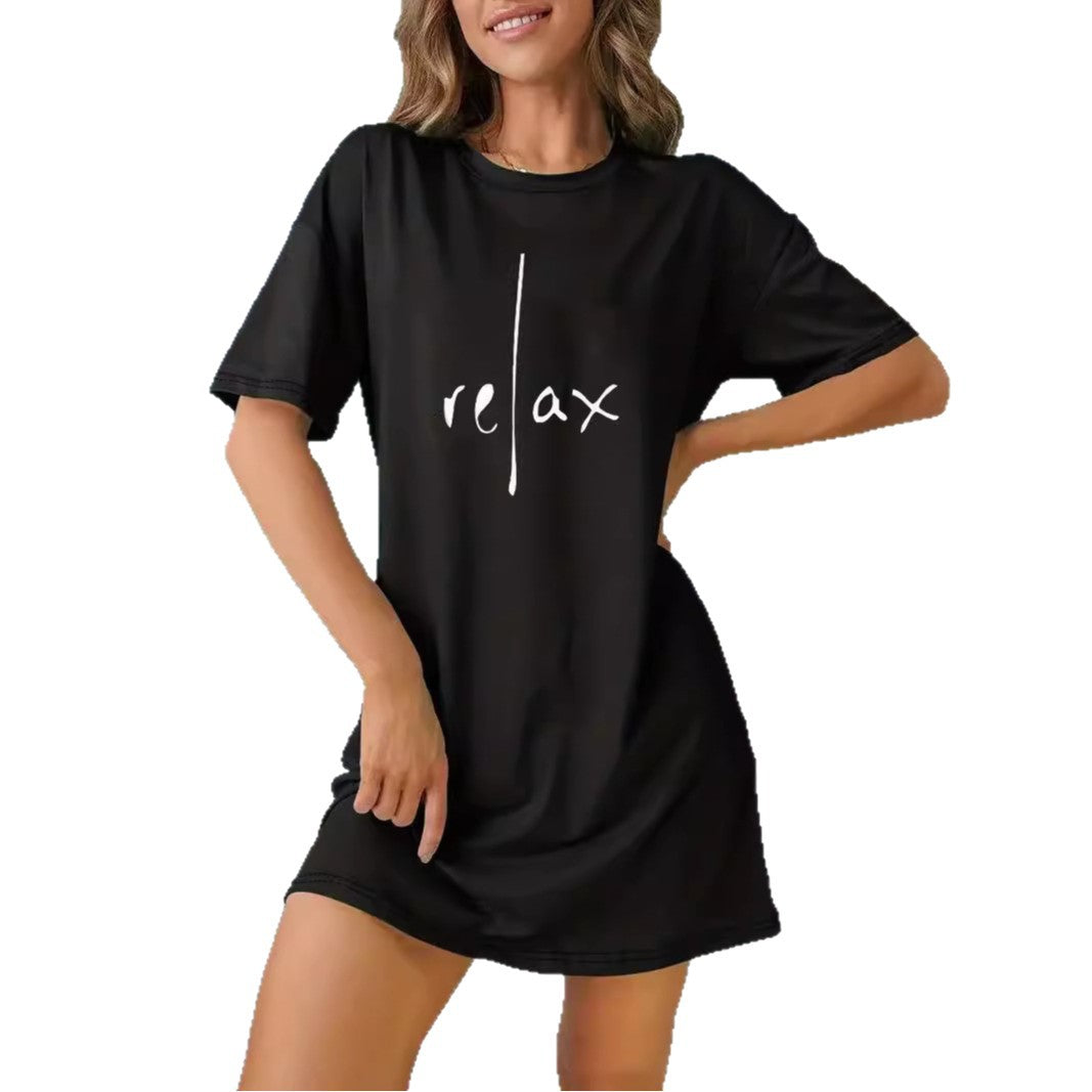 Dame Oversized T-skjorte med inspirerende tekst og iøynefallende grafisk design Skjora