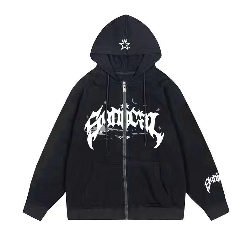 Dame hoodie med urban grafisk element og praktiske lommer Skjora