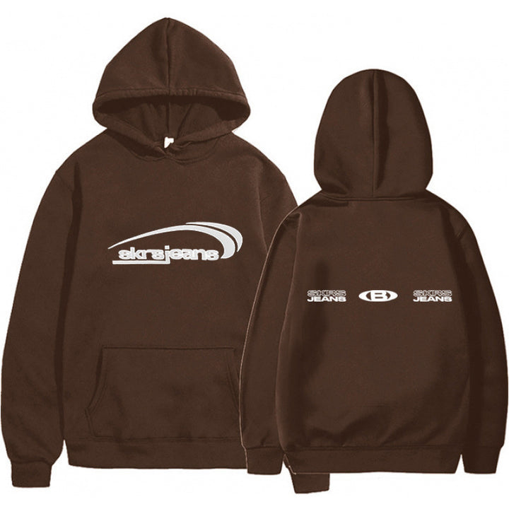 Women's hoodie with modern logo design and practical kangaroo pockets Skjora