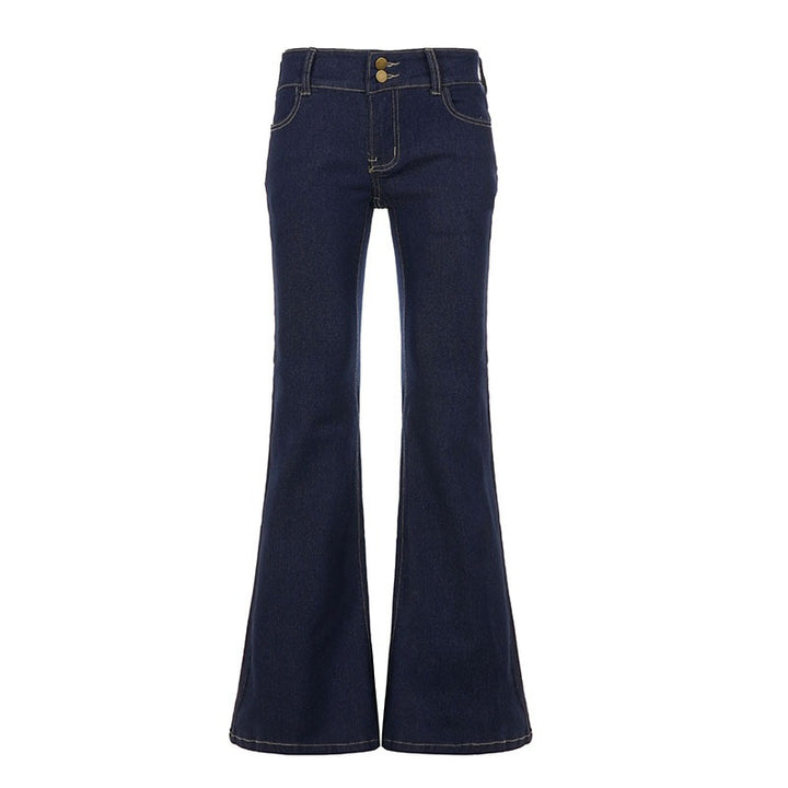 Dame Bootcut Jeans med høy midje og elegant sømføring Skjora