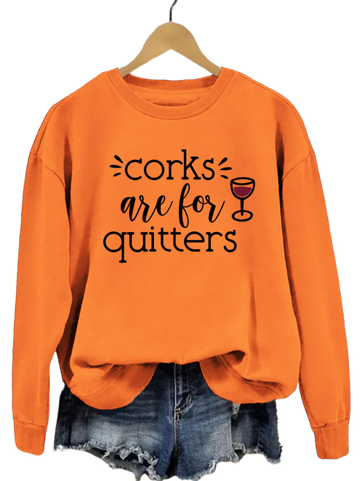 Dame sweatshirt med kreativt slogan og avslappet snitt Skjora