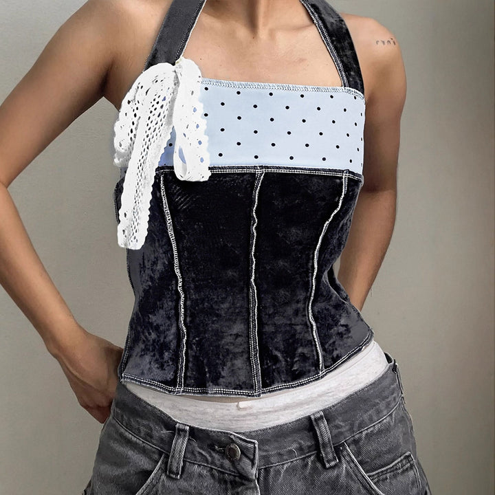 Damer trendy Bustier-top med spissdetaljer og leken design Skjora