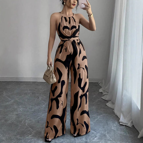 Women's Overall with Wide Legs and Modern Pattern Skjora