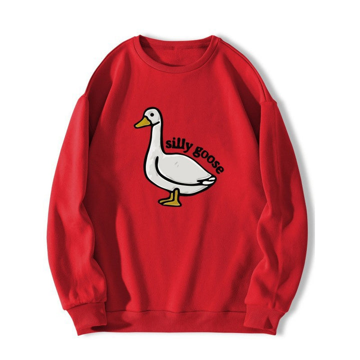 Dame sweatshirt med lekent andemotiv og avslappet passform Skjora