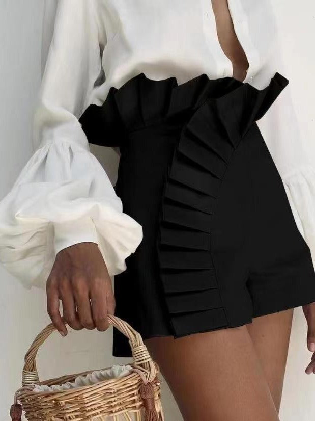 Dame volangshorts med asymmetrisk snitt Skjora